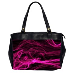 Abstract Pink Smoke On A Black Background Office Handbags (2 Sides)  by Nexatart