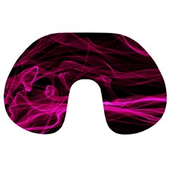 Abstract Pink Smoke On A Black Background Travel Neck Pillows by Nexatart