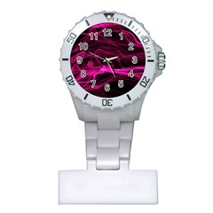 Abstract Pink Smoke On A Black Background Plastic Nurses Watch by Nexatart