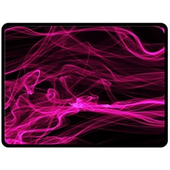 Abstract Pink Smoke On A Black Background Double Sided Fleece Blanket (large)  by Nexatart