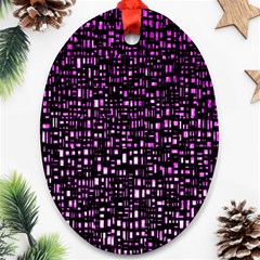 Purple Denim Background Pattern Ornament (Oval)