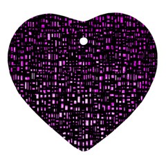 Purple Denim Background Pattern Ornament (Heart)