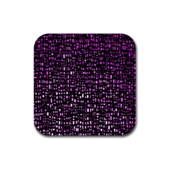 Purple Denim Background Pattern Rubber Coaster (Square) 