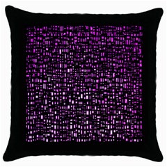 Purple Denim Background Pattern Throw Pillow Case (Black)