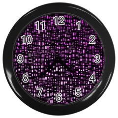 Purple Denim Background Pattern Wall Clocks (Black)