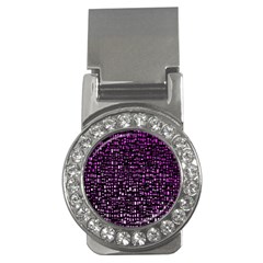 Purple Denim Background Pattern Money Clips (cz) 