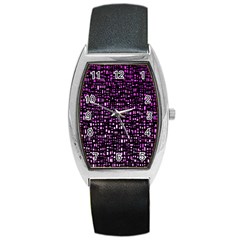 Purple Denim Background Pattern Barrel Style Metal Watch