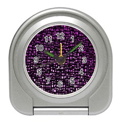 Purple Denim Background Pattern Travel Alarm Clocks by Nexatart