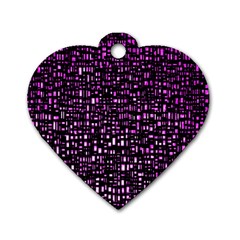 Purple Denim Background Pattern Dog Tag Heart (One Side)