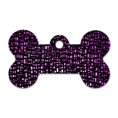 Purple Denim Background Pattern Dog Tag Bone (One Side)