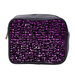 Purple Denim Background Pattern Mini Toiletries Bag 2-Side