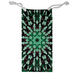 Abstract Green Patterned Wallpaper Background Jewelry Bag by Nexatart