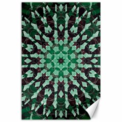 Abstract Green Patterned Wallpaper Background Canvas 24  X 36  by Nexatart