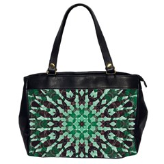 Abstract Green Patterned Wallpaper Background Office Handbags (2 Sides)  by Nexatart