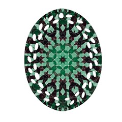 Abstract Green Patterned Wallpaper Background Oval Filigree Ornament (two Sides) by Nexatart