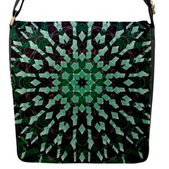 Abstract Green Patterned Wallpaper Background Flap Messenger Bag (s) by Nexatart