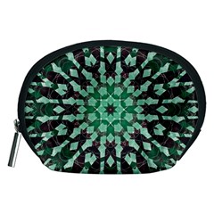 Abstract Green Patterned Wallpaper Background Accessory Pouches (medium)  by Nexatart