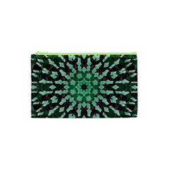 Abstract Green Patterned Wallpaper Background Cosmetic Bag (xs) by Nexatart