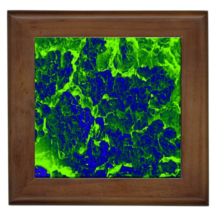 Abstract Green And Blue Background Framed Tiles