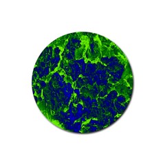 Abstract Green And Blue Background Rubber Round Coaster (4 Pack)  by Nexatart