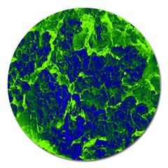 Abstract Green And Blue Background Magnet 5  (round) by Nexatart