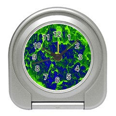 Abstract Green And Blue Background Travel Alarm Clocks by Nexatart