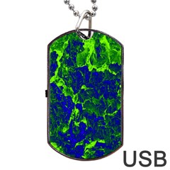 Abstract Green And Blue Background Dog Tag Usb Flash (two Sides) by Nexatart