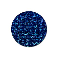 Blue Box Background Pattern Rubber Coaster (round)  by Nexatart