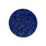 Blue Box Background Pattern Rubber Round Coaster (4 pack)  Front