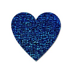 Blue Box Background Pattern Heart Magnet by Nexatart