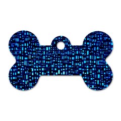 Blue Box Background Pattern Dog Tag Bone (two Sides) by Nexatart