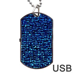 Blue Box Background Pattern Dog Tag Usb Flash (two Sides) by Nexatart