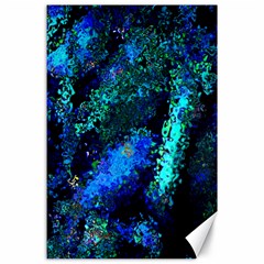 Underwater Abstract Seamless Pattern Of Blues And Elongated Shapes Canvas 24  X 36  by Nexatart