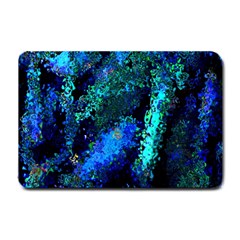 Underwater Abstract Seamless Pattern Of Blues And Elongated Shapes Small Doormat  by Nexatart