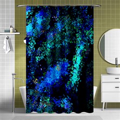 Underwater Abstract Seamless Pattern Of Blues And Elongated Shapes Shower Curtain 48  X 72  (small)  by Nexatart