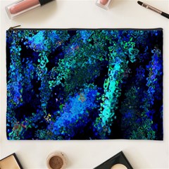 Underwater Abstract Seamless Pattern Of Blues And Elongated Shapes Cosmetic Bag (xxxl)  by Nexatart