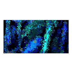 Underwater Abstract Seamless Pattern Of Blues And Elongated Shapes Satin Shawl by Nexatart