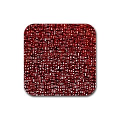 Red Box Background Pattern Rubber Square Coaster (4 Pack)  by Nexatart