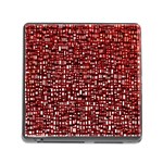 Red Box Background Pattern Memory Card Reader (Square) Front