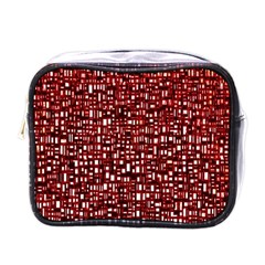 Red Box Background Pattern Mini Toiletries Bags by Nexatart