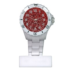 Red Box Background Pattern Plastic Nurses Watch by Nexatart