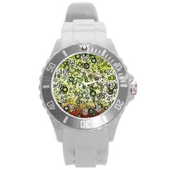 Chaos Background Other Abstract And Chaotic Patterns Round Plastic Sport Watch (l) by Nexatart