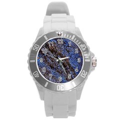 Cracked Mud And Sand Abstract Round Plastic Sport Watch (l) by Nexatart