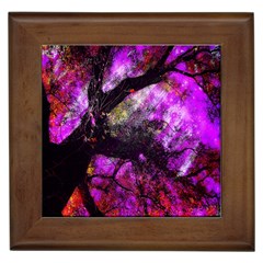 Pink Abstract Tree Framed Tiles by Nexatart