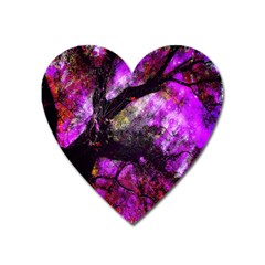 Pink Abstract Tree Heart Magnet by Nexatart