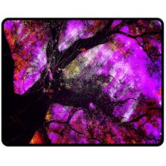 Pink Abstract Tree Fleece Blanket (medium)  by Nexatart