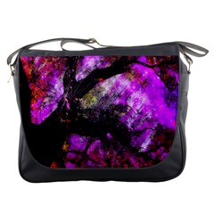 Pink Abstract Tree Messenger Bags by Nexatart