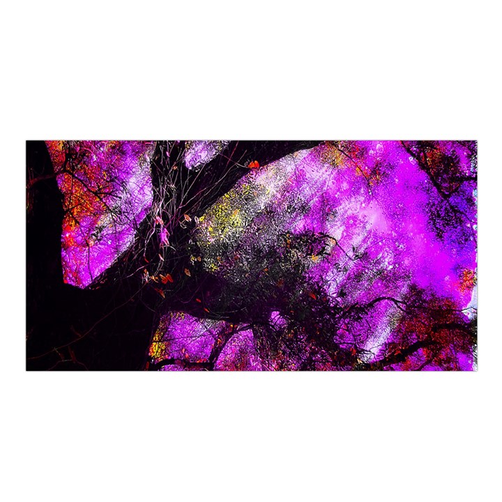 Pink Abstract Tree Satin Shawl