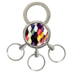 Colorful Hexagon Pattern 3-ring Key Chains by Nexatart