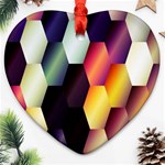 Colorful Hexagon Pattern Heart Ornament (Two Sides) Front